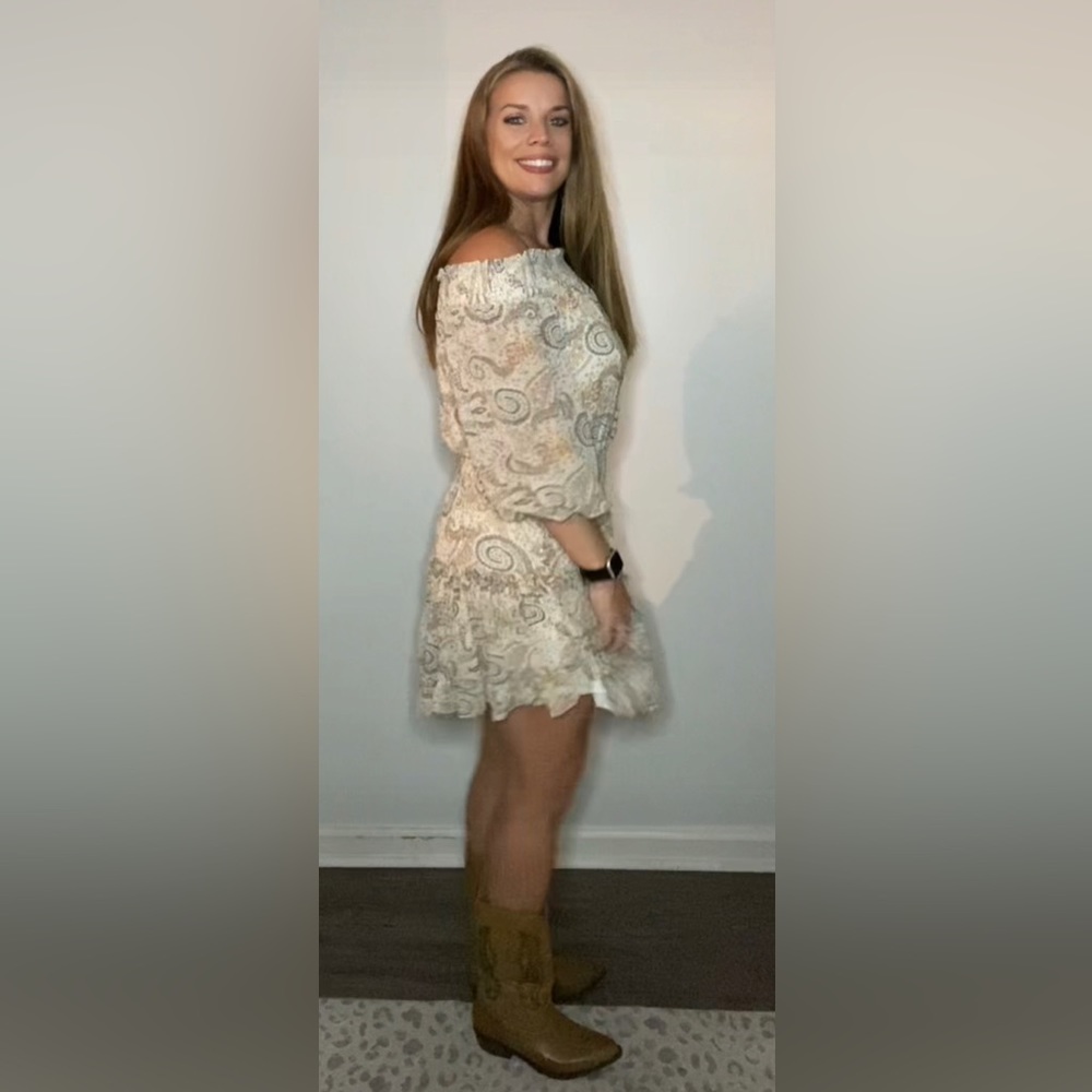 Boho Bliss Paisley Print Ruffled Mini Dress